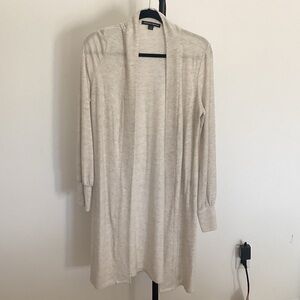 Boston Proper Light Beige Open Front Cardigan